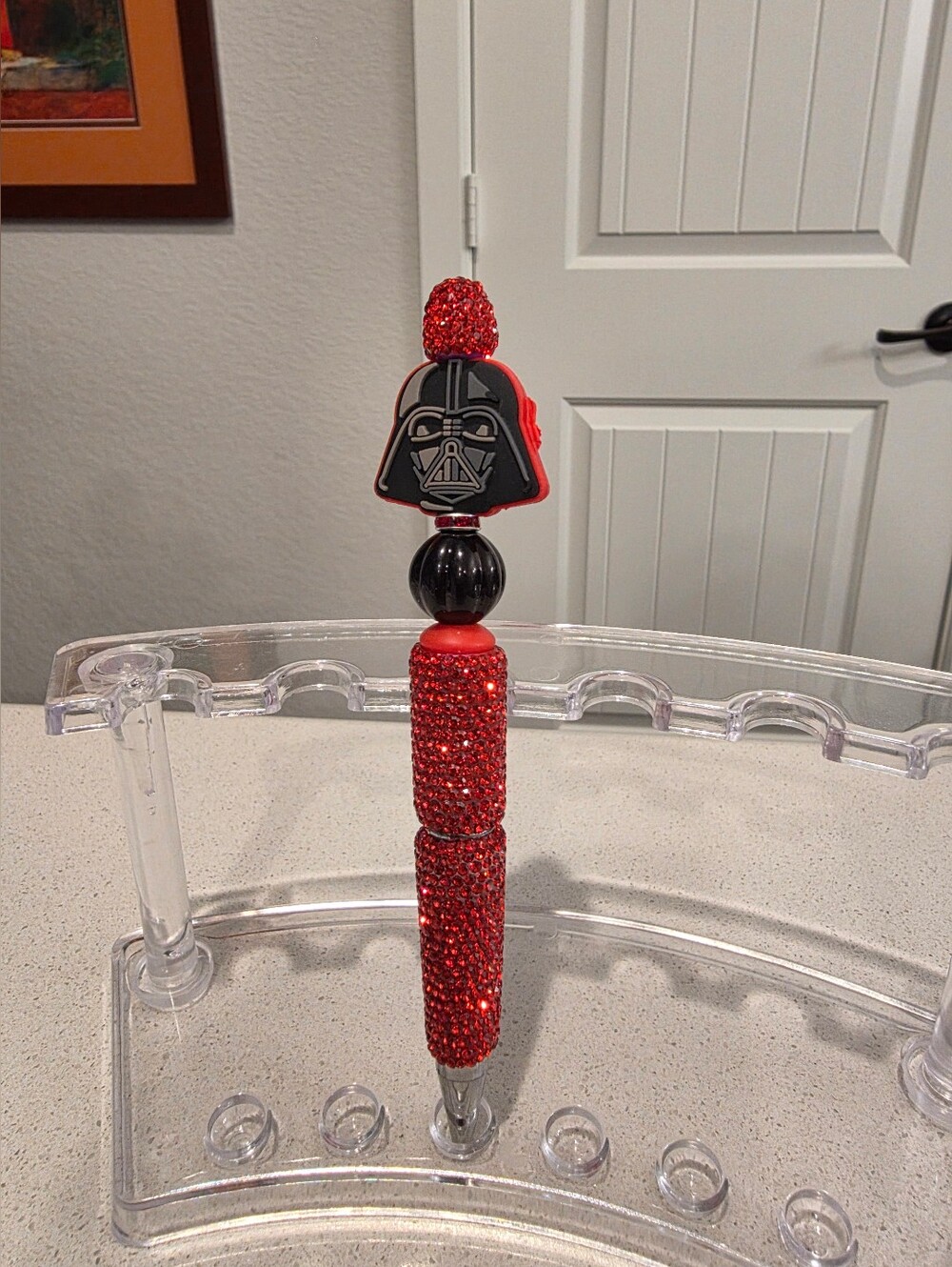 Darth Vader Rhinestone Red Pen - Refills Included - Picture 2 of 2